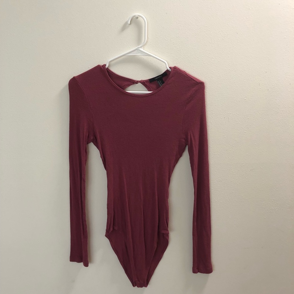 Forever 21 Bodysuit | Cutout Back | Maroon